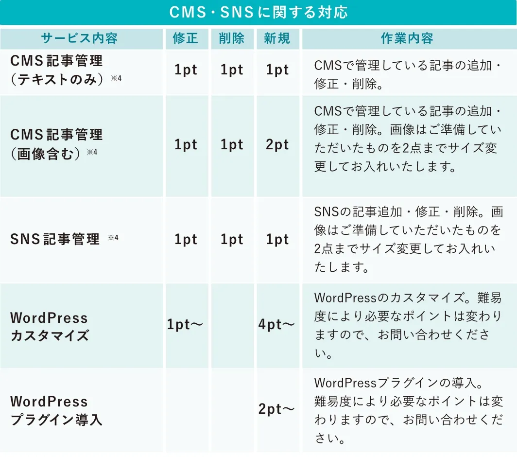 CMS・SNSに関する対応